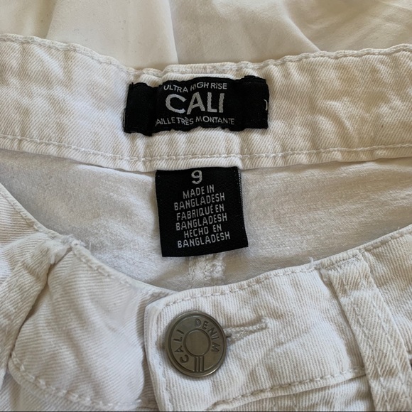 Ultra High Waisted White Distressed Denim Shorts - Picture 4 of 8